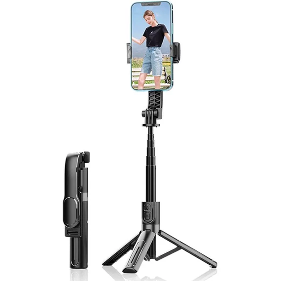 2 v 1 Bluetooth selfie tyč a trojnožka – 90 cm (čierna) 04137