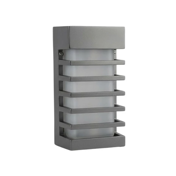 Moderná mriežková vonkajšia nástenná lampa – strieborná LEDR-01E (bez žiarovky)