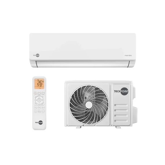 Techpoint NPT 12X PRO Nordic Invertorová splitová klimatizácia s odkvapkávacou miskou, kúrením a Wi-Fi 3,4 kW BIT-KLI-021