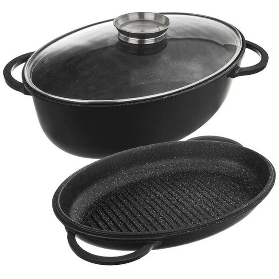 Orion GRANDE plech s granitovým povrchom a vekom 3 v 1 10 l – 43 × 28 cm, nepriľnavý 127027
