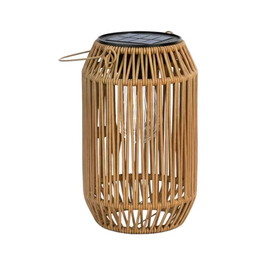 Prémiová záhradná lampa s solárnym napájaním v ratanovom štýle – RG468201-1