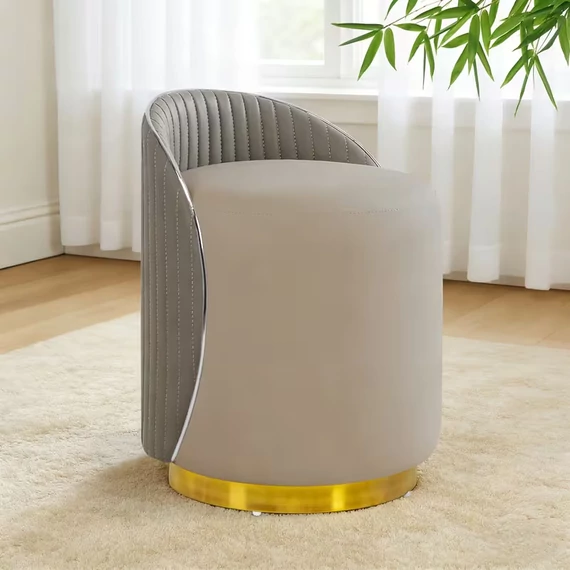 Elegantná okrúhla toaletná stolička, sivá HQ4573313-SZ