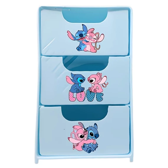 Disney Stitch 3-zásuvková stolová úložná krabica mini organizér - Modrá 6GM15526K9-2