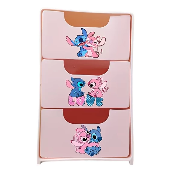 Disney Stitch 3-zásuvková stolová úložná krabica mini organizér – ružová 6GM15526K9