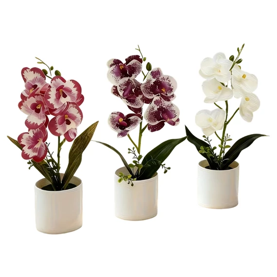 Sada 3 umelých orchideí v rôznych farbách NK10723349