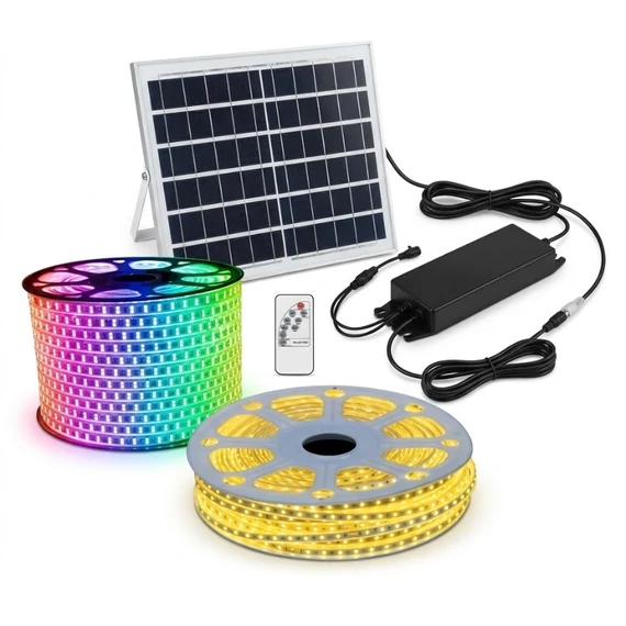 Solárne LED páskové osvetlenie so solárnym panelom 10 m IP67 SL10M