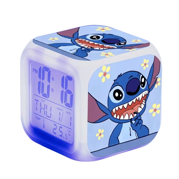 Digitálny budík Disney Stitch – Smiešny Stitch so žltými kvetinami 57MK85XGK1-A