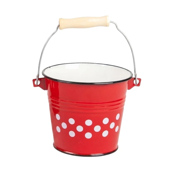 Smaltované vedro s bodkovaným vzorom 1 liter 732142
