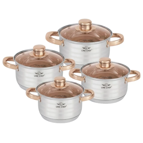 Elegantná sada riadu z nehrdzavejúcej ocele – Rose Gold ERA-01
