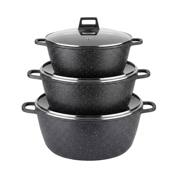 HotChef 6-dielna obrie sada riadu – hrnce s granitovým povrchom NUBE26-23