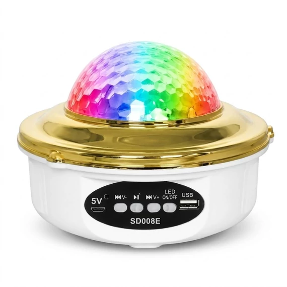LED Crystal Magic Ball Light – Farebná párty lampa a reproduktor SD008E