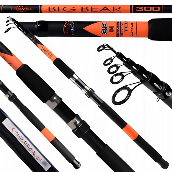 Teleskopický rybársky prút Big Bear 300 cm na lov na dno a s plavákom W11184
