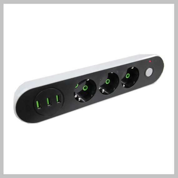 Predlžovací rozvodný blok s 2 USB portmi CX-E103