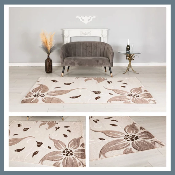 Koberec Eylül Coffee-Beige s kvetinovým vzorom 200X280 01203D-KAHVE-BEJ-200280