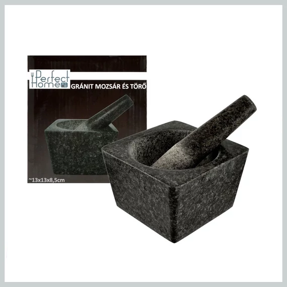 Perfect Home Mortar, štvorcový, žula, 13 x 13 x 8,5 cm, 11865