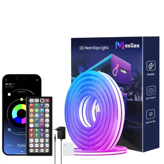 Mexllex Repasovaný inteligentný RGB neónový LED pásik – 15 m CG197541815M