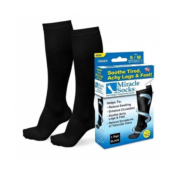 Kompresné ponožky Miracle Socks na kŕčové žily – čierne EHW1240