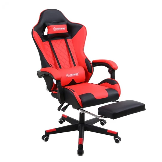 Herzberg Herná a kancelárska stolička s výsuvnou podnožkou HG-8081RED