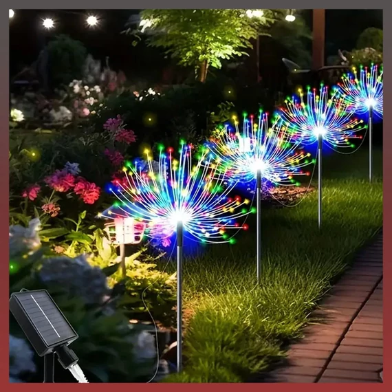 5 solárnych 400 LED girland s motívom púpavy, farebné JG730845-400SZ