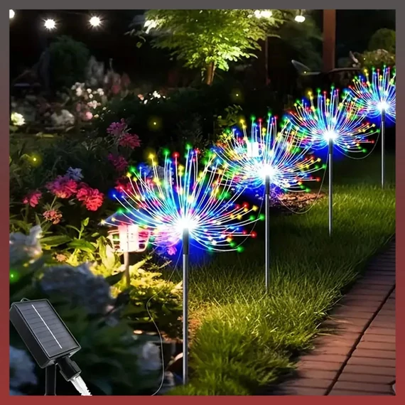 5 solárnych girland s 300 LED diódami v tvare púpavy, farebné JG730845