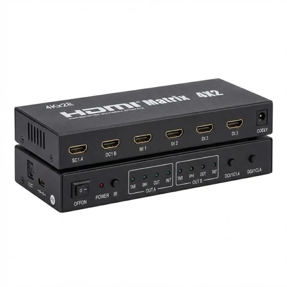 HDMI Matrix 4x2 – profesionálny 4K UHD multimediálny rozbočovač a prepínač M4X2