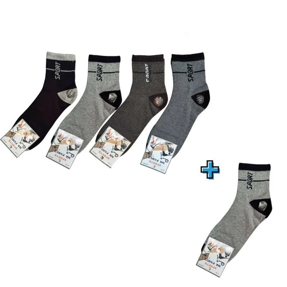 4+1 páry Pánske športové ponožky 39 až 42 MP3007-3