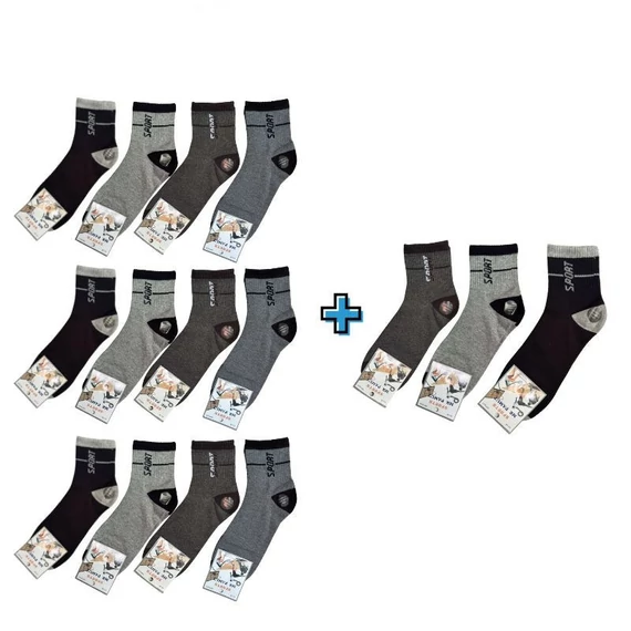 12+3 páry Pánske športové ponožky 43 až 46 MP3007-8