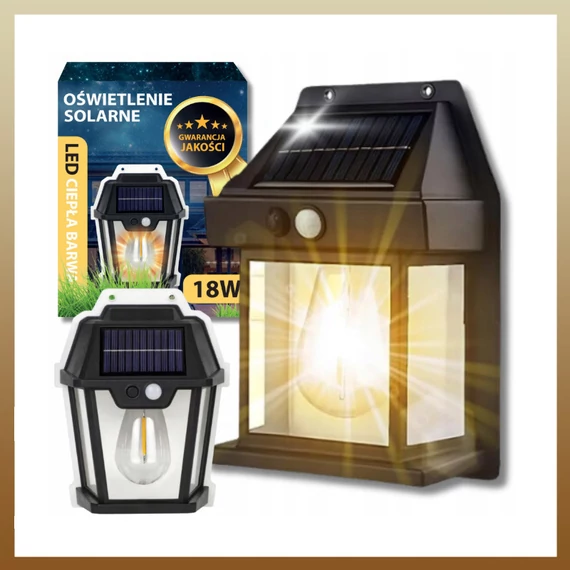 Solárna lampa, snímač pohybu, snímač súmraku 18 W OT-0005