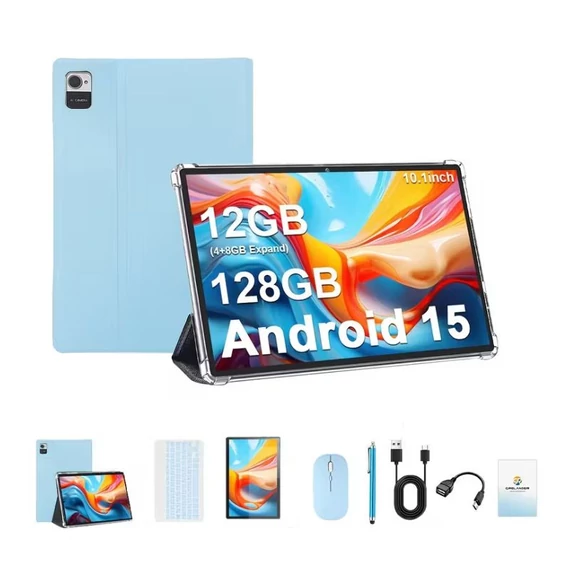 CRELANDER CR 25,7 cm Android 15 tablet modrý obal, klávesnica, myš a stylus sada PR6580737K