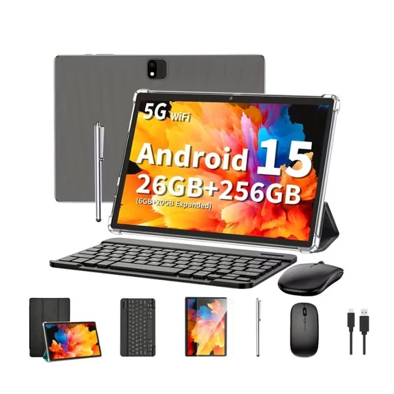 QDDQ tablet Android 15 25,65 cm 2 v 1 s čiernym puzdrom, klávesnicou a myšou RW2284598F