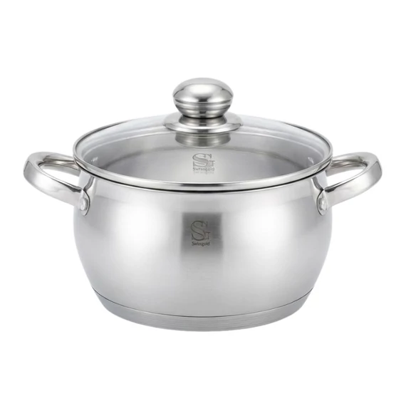 Nerezový hrniec Swissgold so skleneným vekom, 20 cm, 3,8 l SG-19034